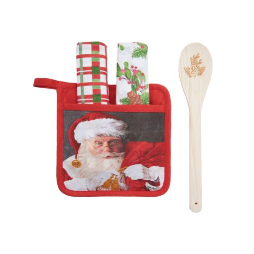 Christmas Santa Claus & Toys Potholder Set of 4 - 15" x 25" x 2.5"
