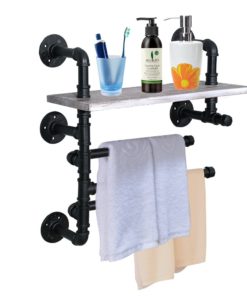 Industrial Towel Rack with 3 Towel Bar Wall Mount Holder